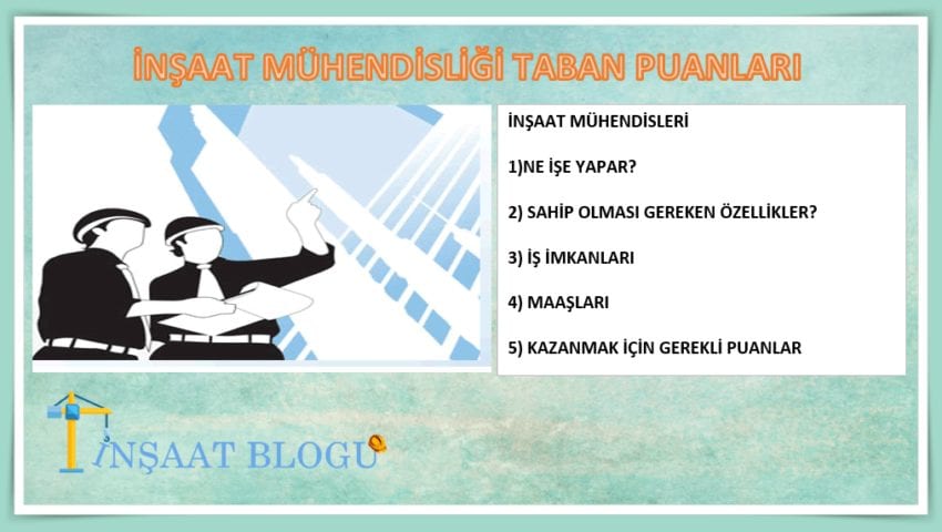 inşaat mühendisliği taban puanları