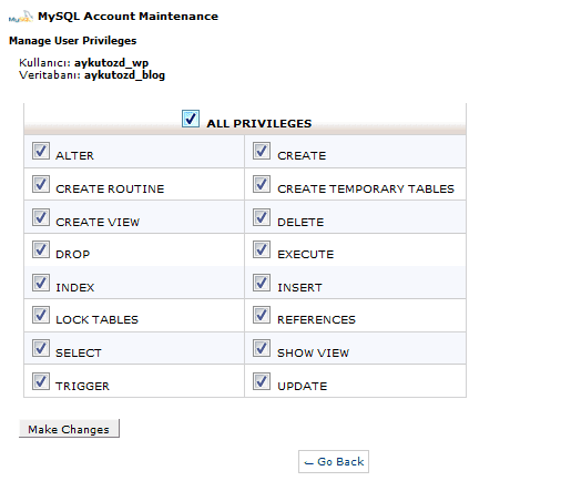 cpanel mysql veri tabanı oluşturma 2